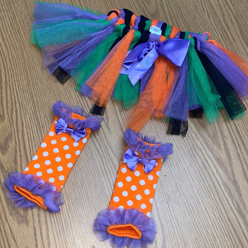 Halloween Tutu and leg warmer set 9M
